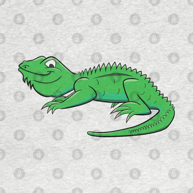 Cartoon Light Green Lizard by Dad n Son Designs